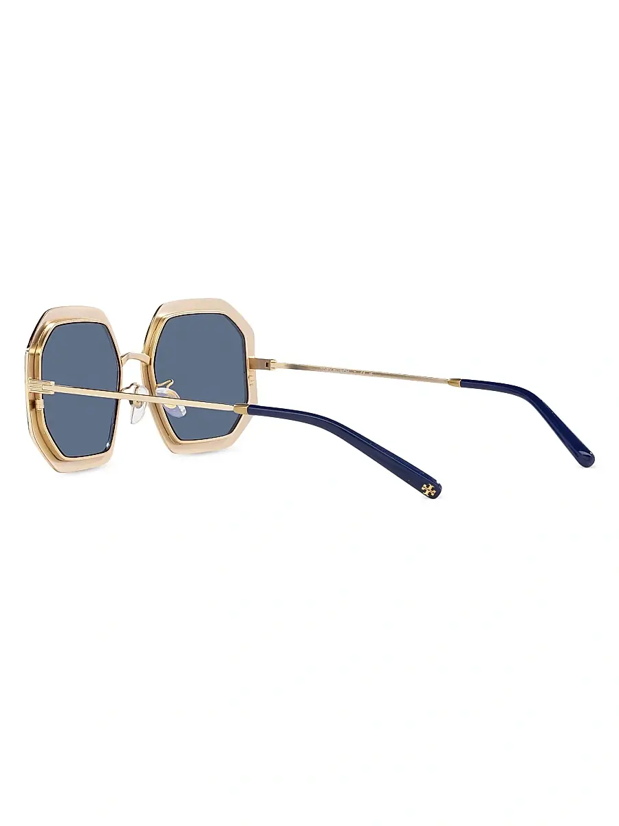 Tory Burch Women's 52MM Geometric Sunglasses - Shiny Gold | Thumbnail 11