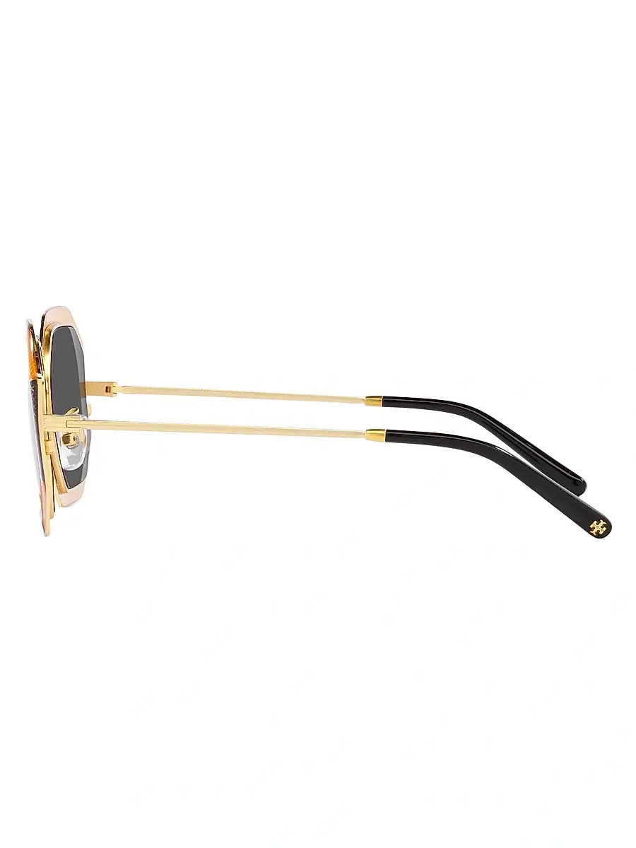 Tory Burch Women's 52MM Geometric Sunglasses - Shiny Gold | Thumbnail 4