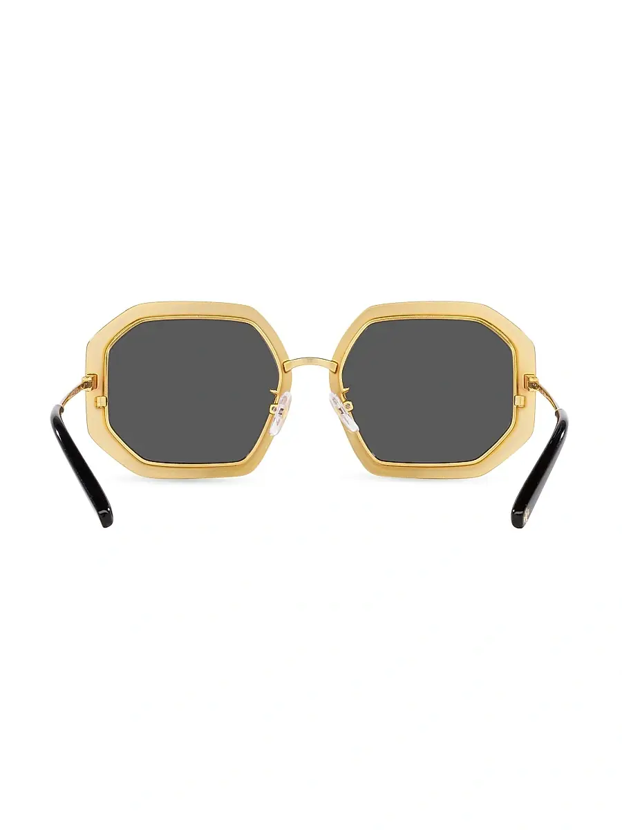 Tory Burch Women's 52MM Geometric Sunglasses - Shiny Gold | Thumbnail 6