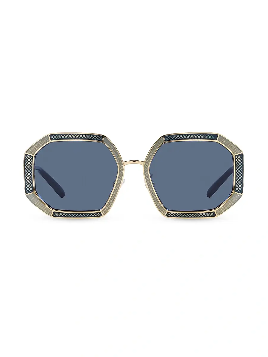 Tory Burch Women's 52MM Geometric Sunglasses - Shiny Gold | Thumbnail 7