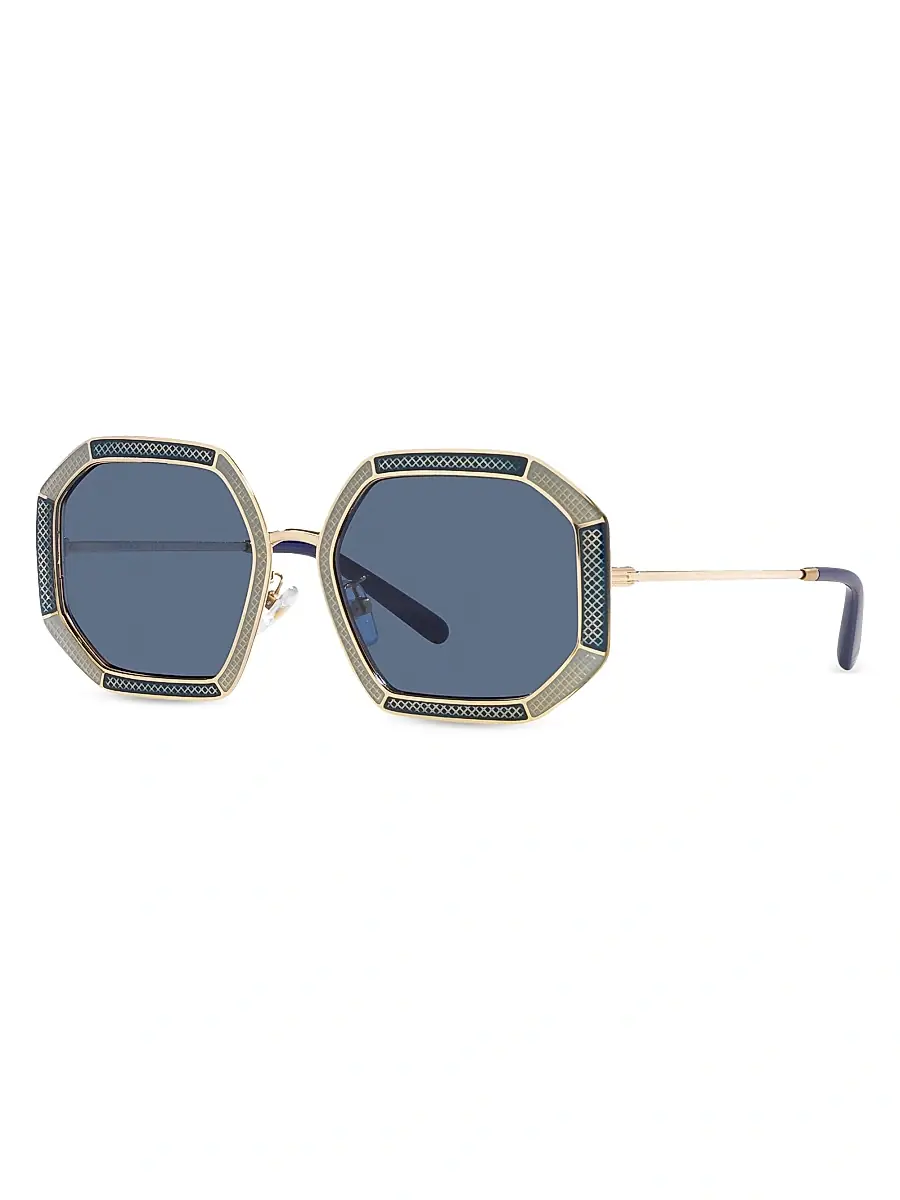 Tory Burch Women's 52MM Geometric Sunglasses - Shiny Gold | Thumbnail 8