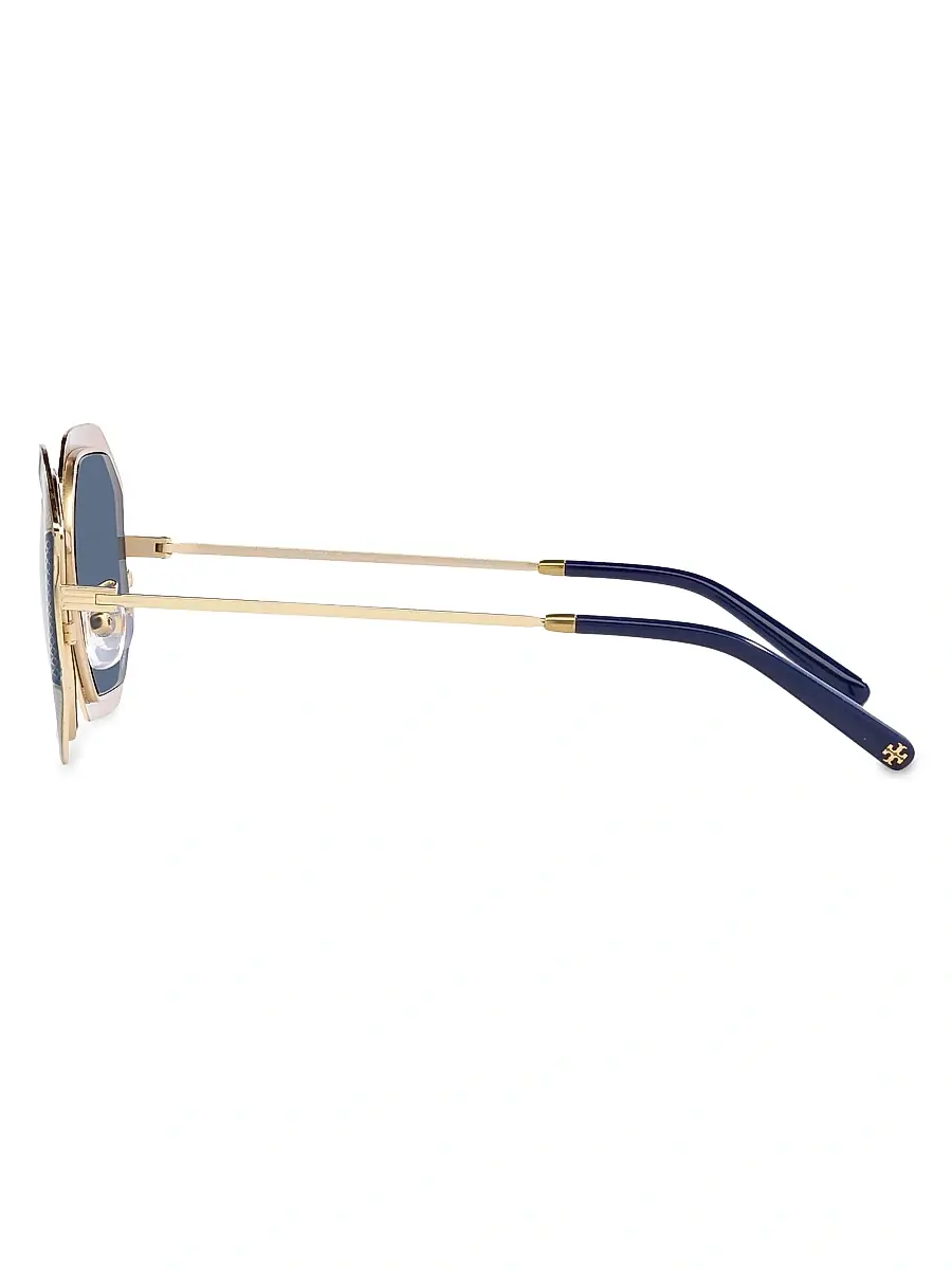 Tory Burch Women's 52MM Geometric Sunglasses - Shiny Gold | Thumbnail 10