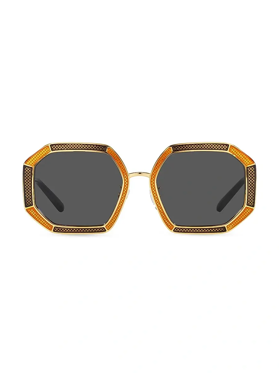 Tory Burch Women's 52MM Geometric Sunglasses - Shiny Gold | Image 1 Tory Burch Women's 52MM Geometric Sunglasses - Shiny Gold | Image 1