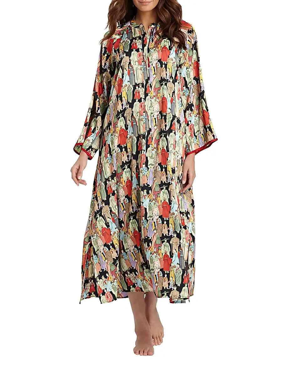 Natori Women's Dynasty Zip Nightgown | Thumbnail 3 Natori Women's Dynasty Zip Nightgown | Thumbnail 3