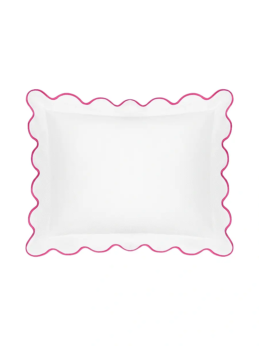 Home Treasures Honeycomb Cotton Scalloped Euro Sham - Pink | Image 1 Home Treasures Honeycomb Cotton Scalloped Euro Sham - Pink | Image 1