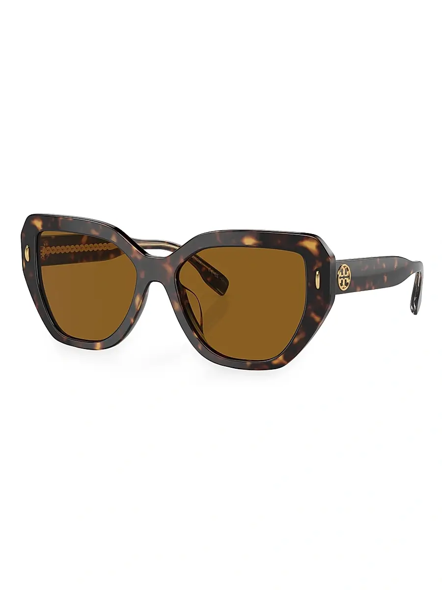 Tory Burch Women's Miller 55MM Oversized Cat-Eye Sunglasses - Dark Tortoise | Thumbnail 2 Tory Burch Women's Miller 55MM Oversized Cat-Eye Sunglasses - Dark Tortoise | Thumbnail 2