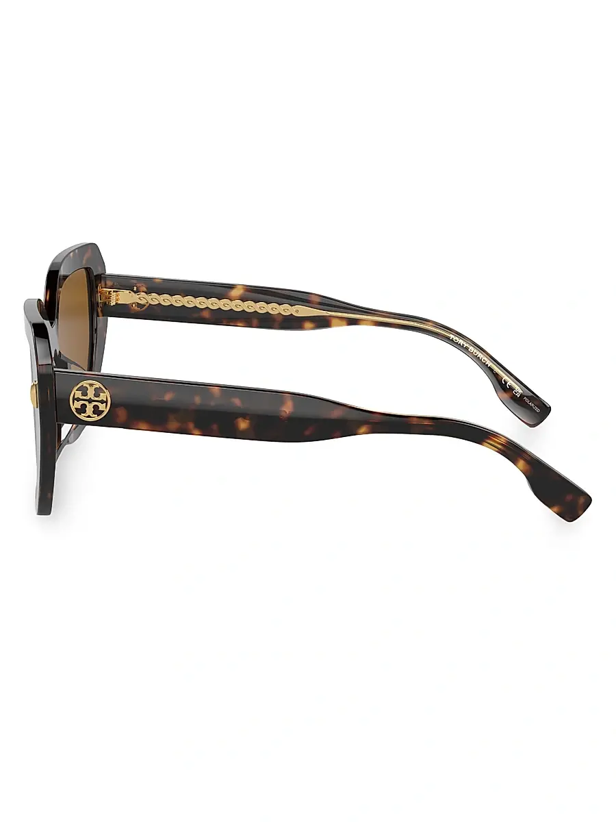 Tory Burch Women's Miller 55MM Oversized Cat-Eye Sunglasses - Dark Tortoise | Thumbnail 4 Tory Burch Women's Miller 55MM Oversized Cat-Eye Sunglasses - Dark Tortoise | Thumbnail 4