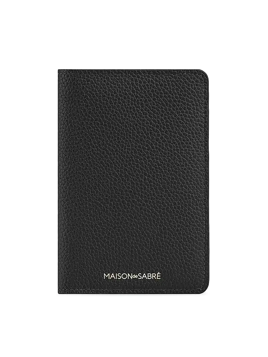 MAISON de SABRÉ Men's Leather Passport Holder - Black Caviar | Image 1 MAISON de SABRÉ Men's Leather Passport Holder - Black Caviar | Image 1