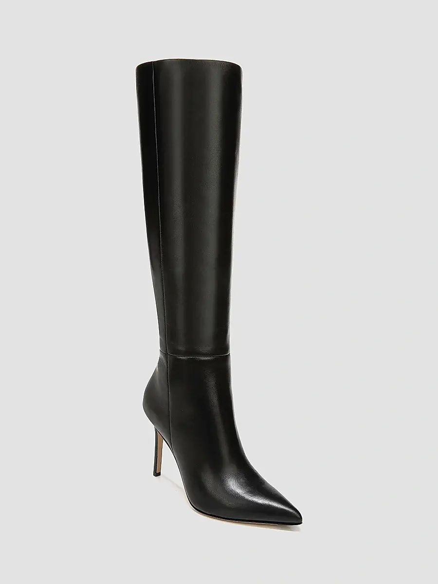 Veronica Beard Women's Lisa 95MM Knee-High Wide-Calf Leather Boots | Thumbnail 2