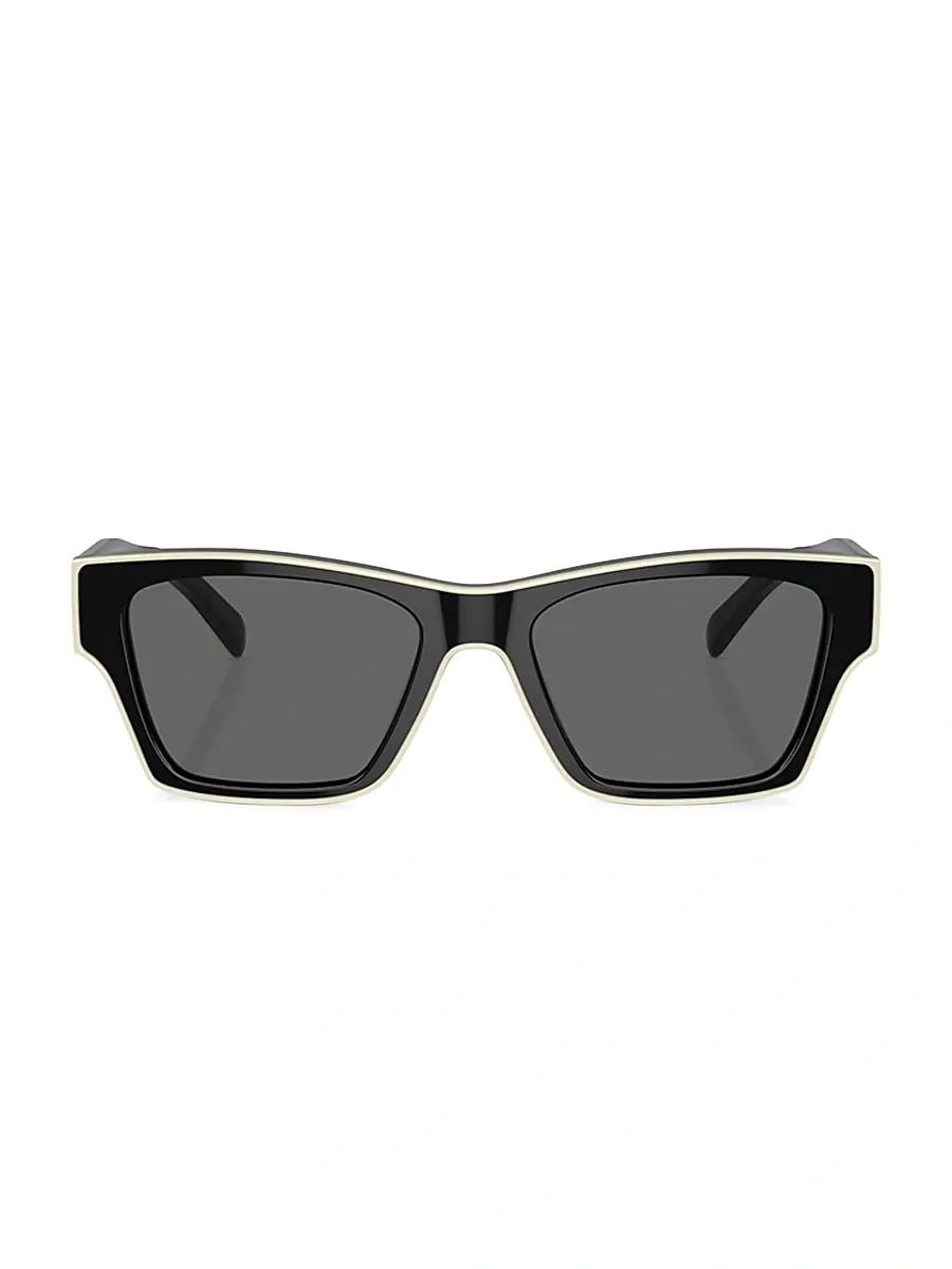Tory Burch Women's 53MM Rectangular Sunglasses - Black Grey | Thumbnail 2 Tory Burch Women's 53MM Rectangular Sunglasses - Black Grey | Thumbnail 2