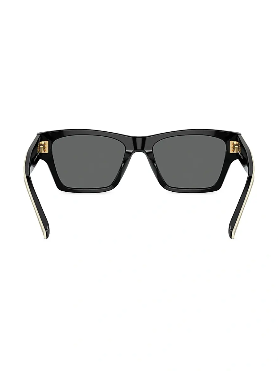 Tory Burch Women's 53MM Rectangular Sunglasses - Black Grey | Thumbnail 4 Tory Burch Women's 53MM Rectangular Sunglasses - Black Grey | Thumbnail 4