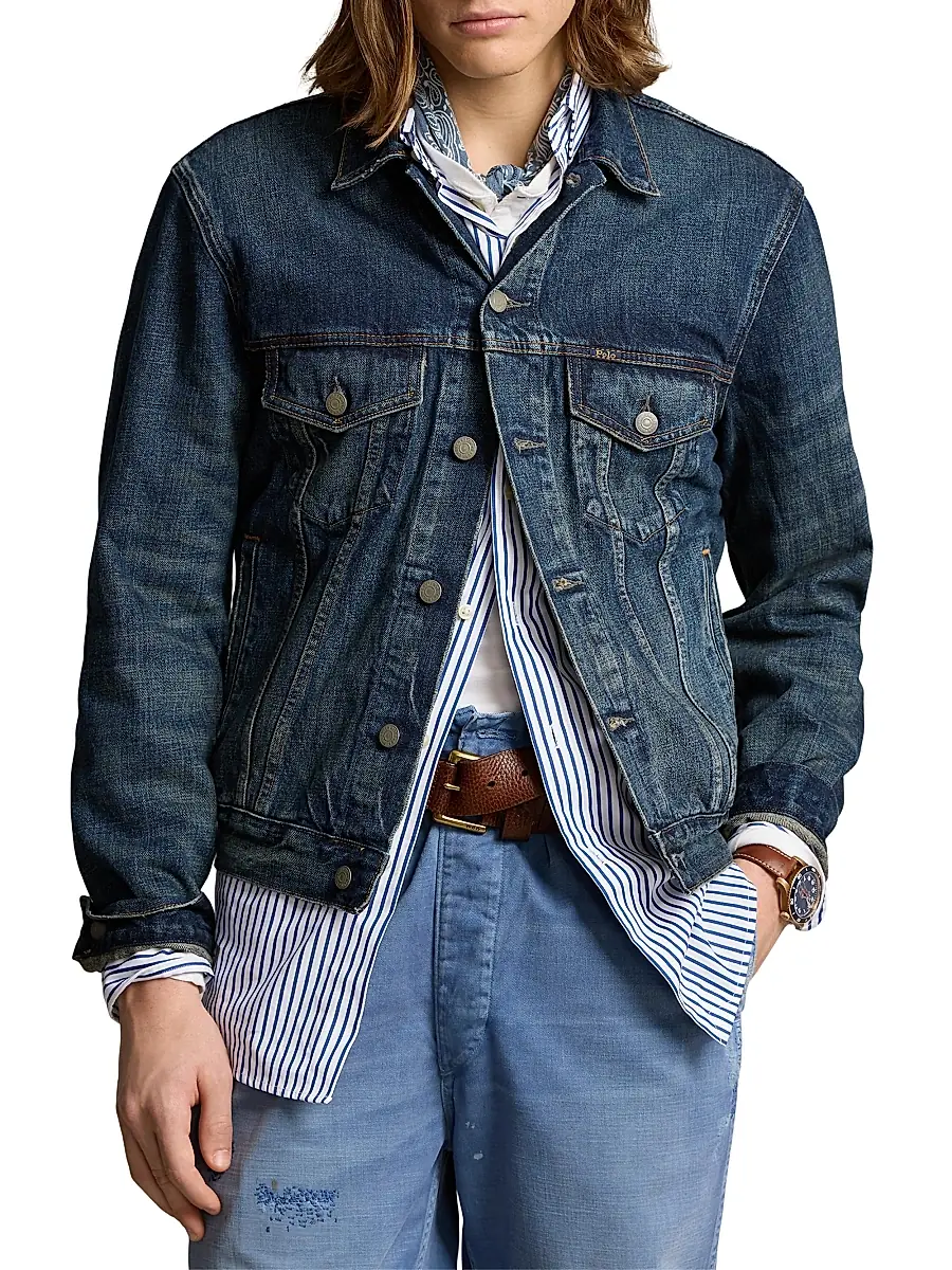 Polo Ralph Lauren Men's Faded Denim Trucker Jacket | Thumbnail 3