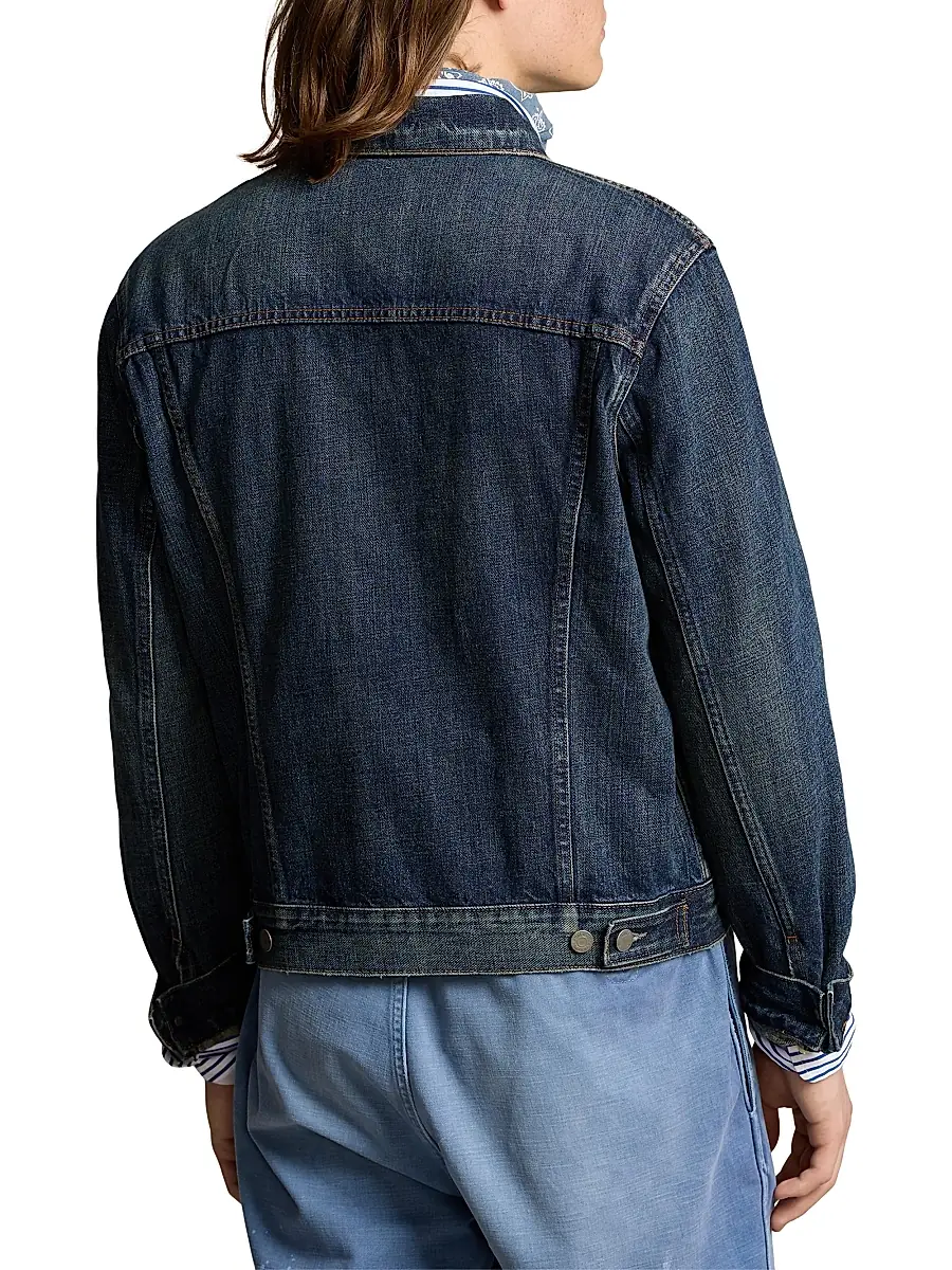 Polo Ralph Lauren Men's Faded Denim Trucker Jacket | Thumbnail 4