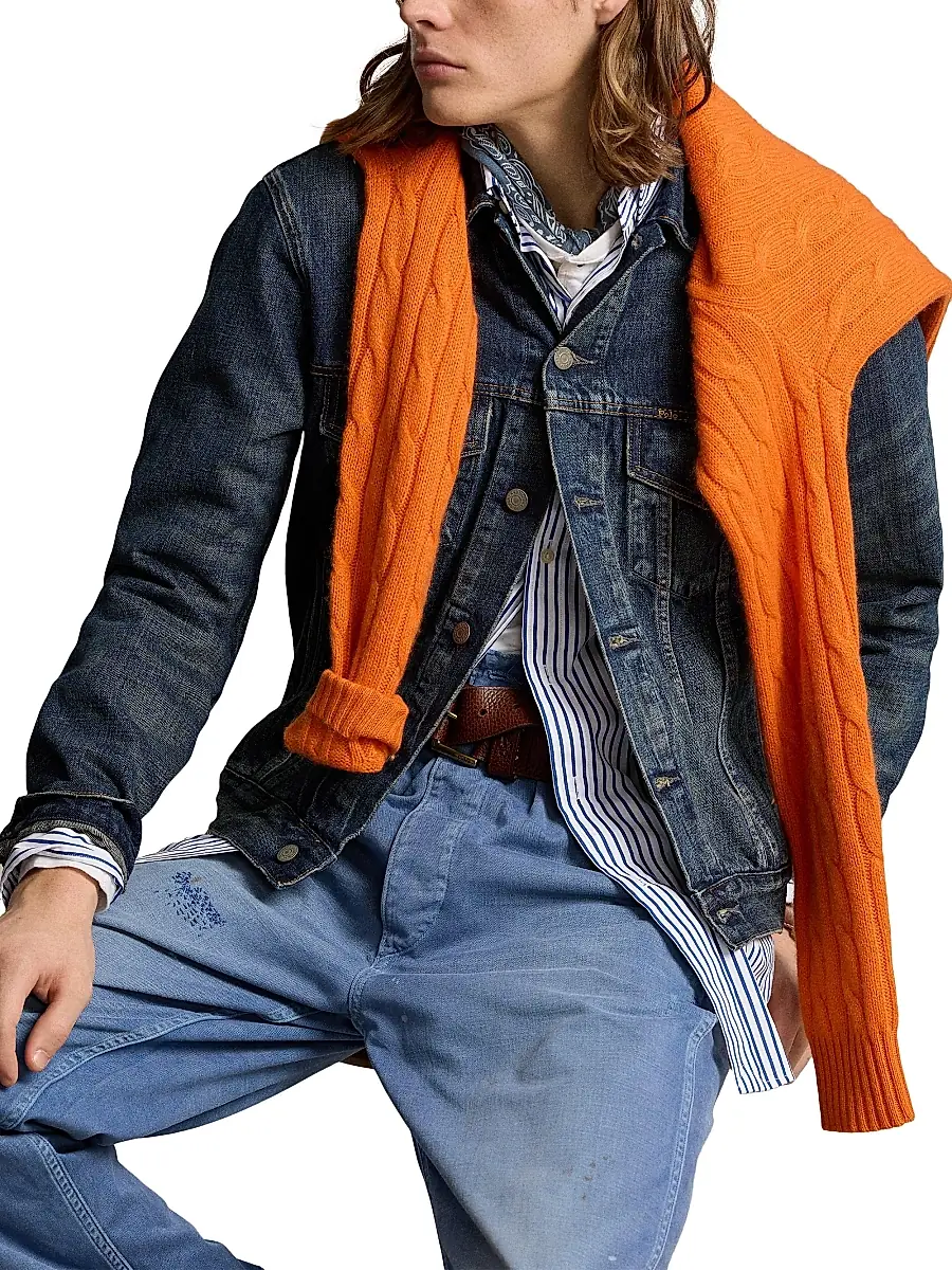 Polo Ralph Lauren Men's Faded Denim Trucker Jacket | Thumbnail 5