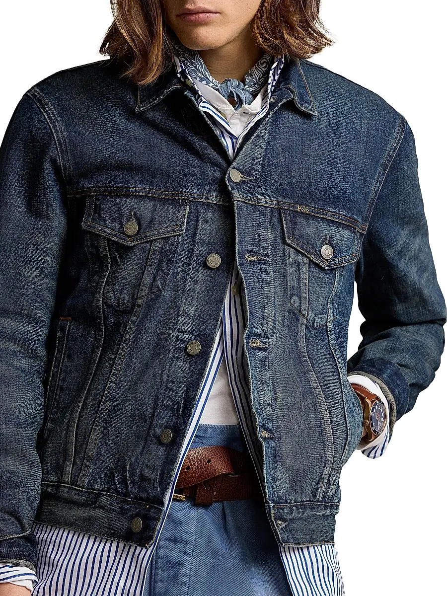 Polo Ralph Lauren Men's Faded Denim Trucker Jacket | Thumbnail 6