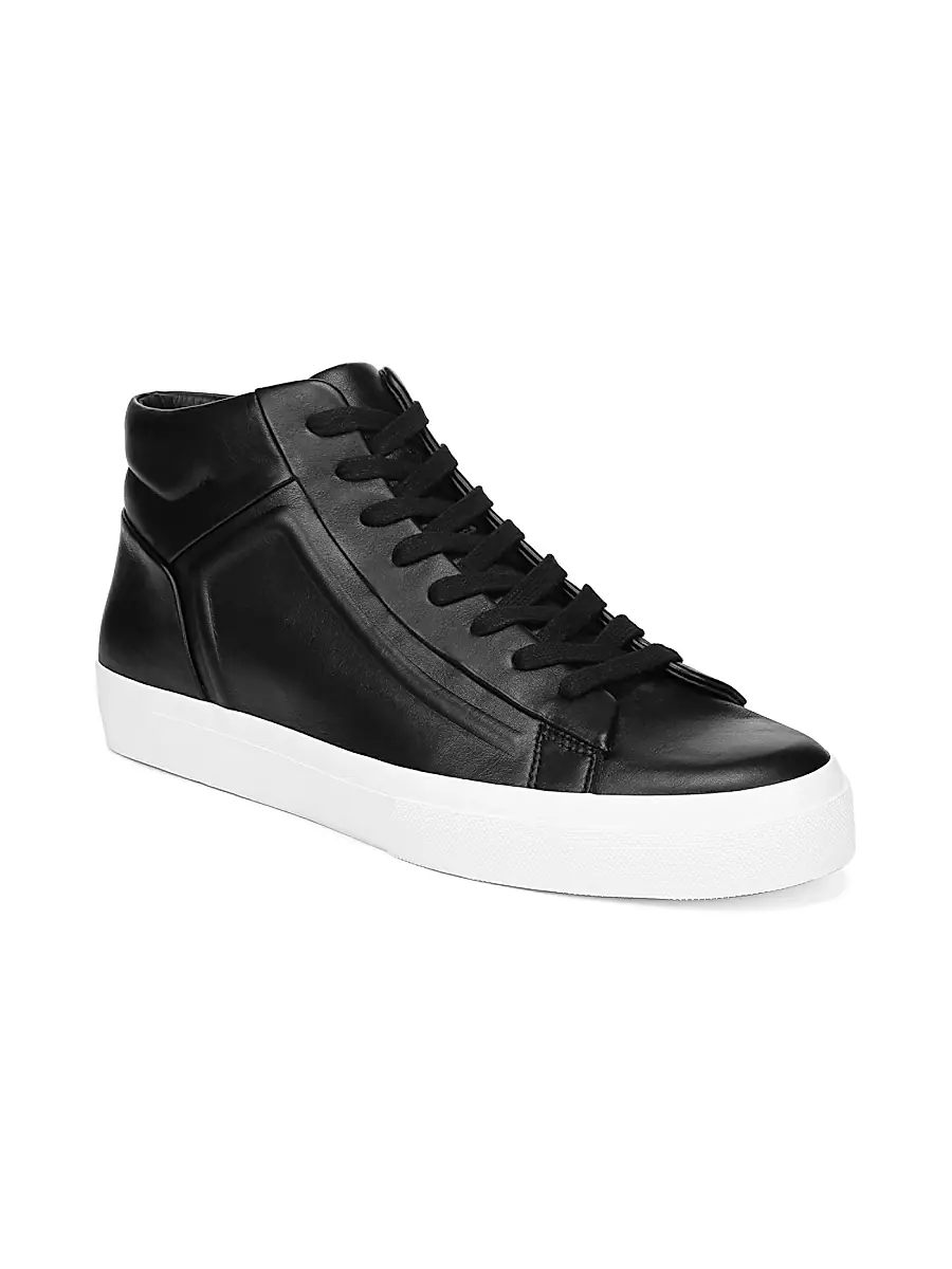 Vince Men's Fynn Leather High-Top Sneakers | Thumbnail 2 Vince Men's Fynn Leather High-Top Sneakers | Thumbnail 2