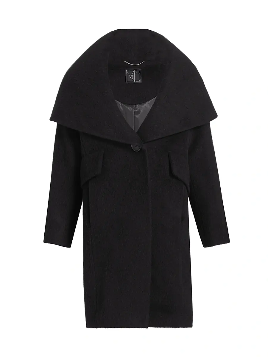 Mercer Collective Women's Lori Cape-Hood Cocoon Coat - Black | Image 1 Mercer Collective Women's Lori Cape-Hood Cocoon Coat - Black | Image 1