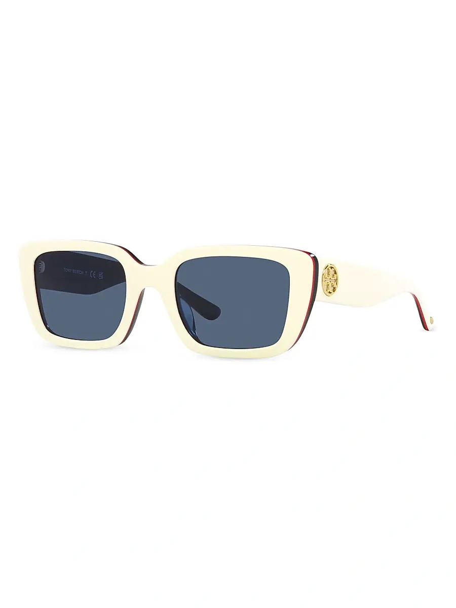 Tory Burch Women's 51MM Square Sunglasses - White | Thumbnail 8 Tory Burch Women's 51MM Square Sunglasses - White | Thumbnail 8