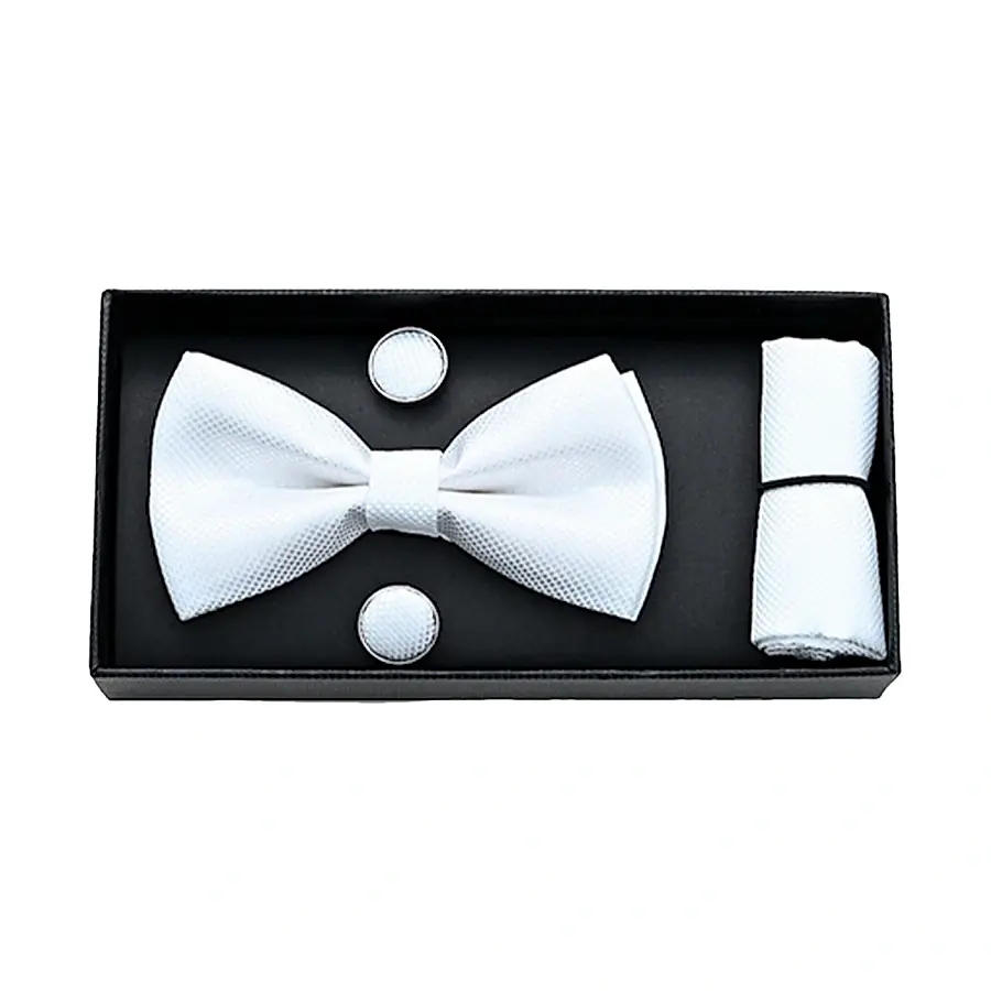 Moustache Crosshatch Bow Tie Set | Image 1 Moustache Crosshatch Bow Tie Set | Image 1