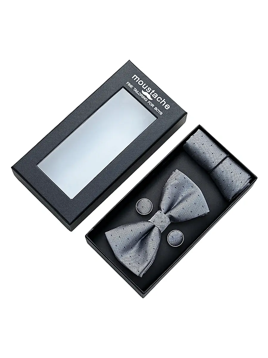 Moustache Boy's Textured Bow Tie Set | Thumbnail 2 Moustache Boy's Textured Bow Tie Set | Thumbnail 2