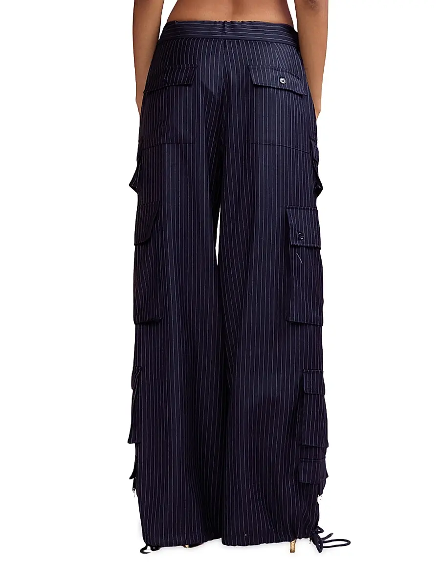 CYNTHIA ROWLEY Women's Pinstriped Cargo Pants | Thumbnail 4 CYNTHIA ROWLEY Women's Pinstriped Cargo Pants | Thumbnail 4