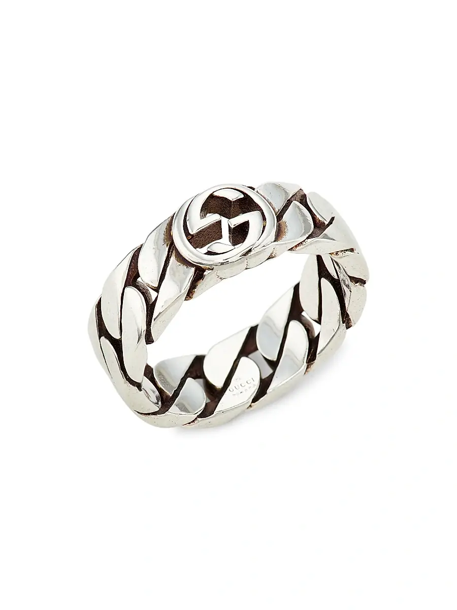 Gucci Women's Sterling Silver Interlocking G Ring - Silver | Image 1 Gucci Women's Sterling Silver Interlocking G Ring - Silver | Image 1