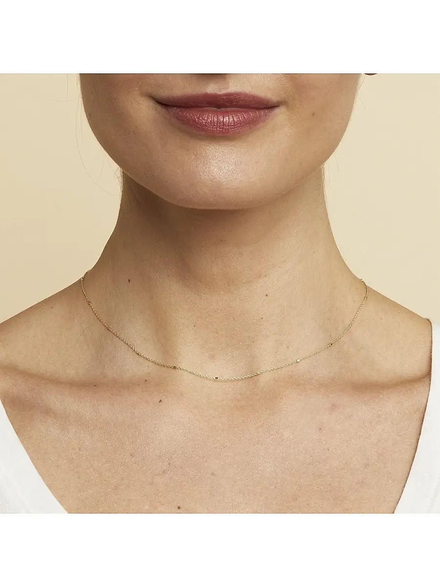 Oradina Women's 14K Yellow Solid Gold Grace Chain Necklace - Yellow Gold | Thumbnail 4
