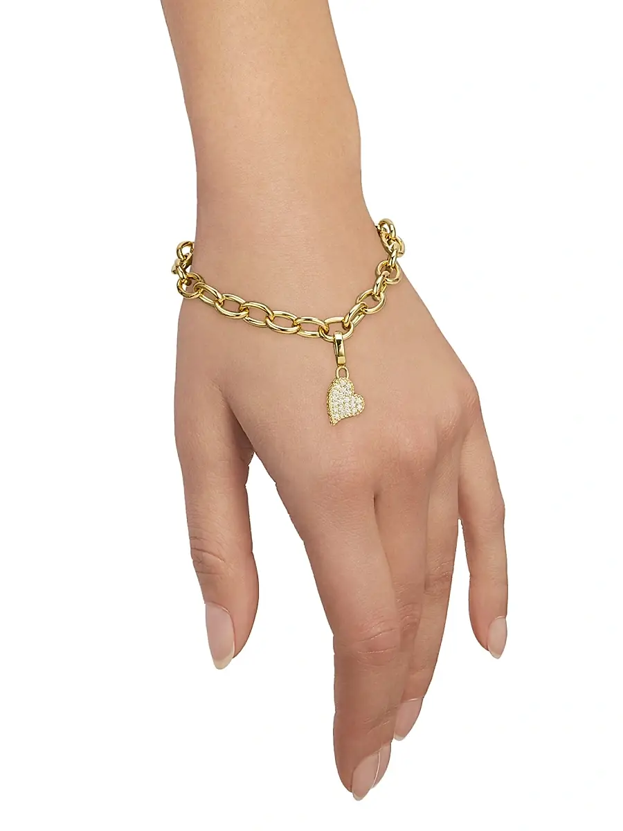 Roberto Coin Women's Princess Charms 18K Yellow Gold & Diamond Heart Charm | Thumbnail 3