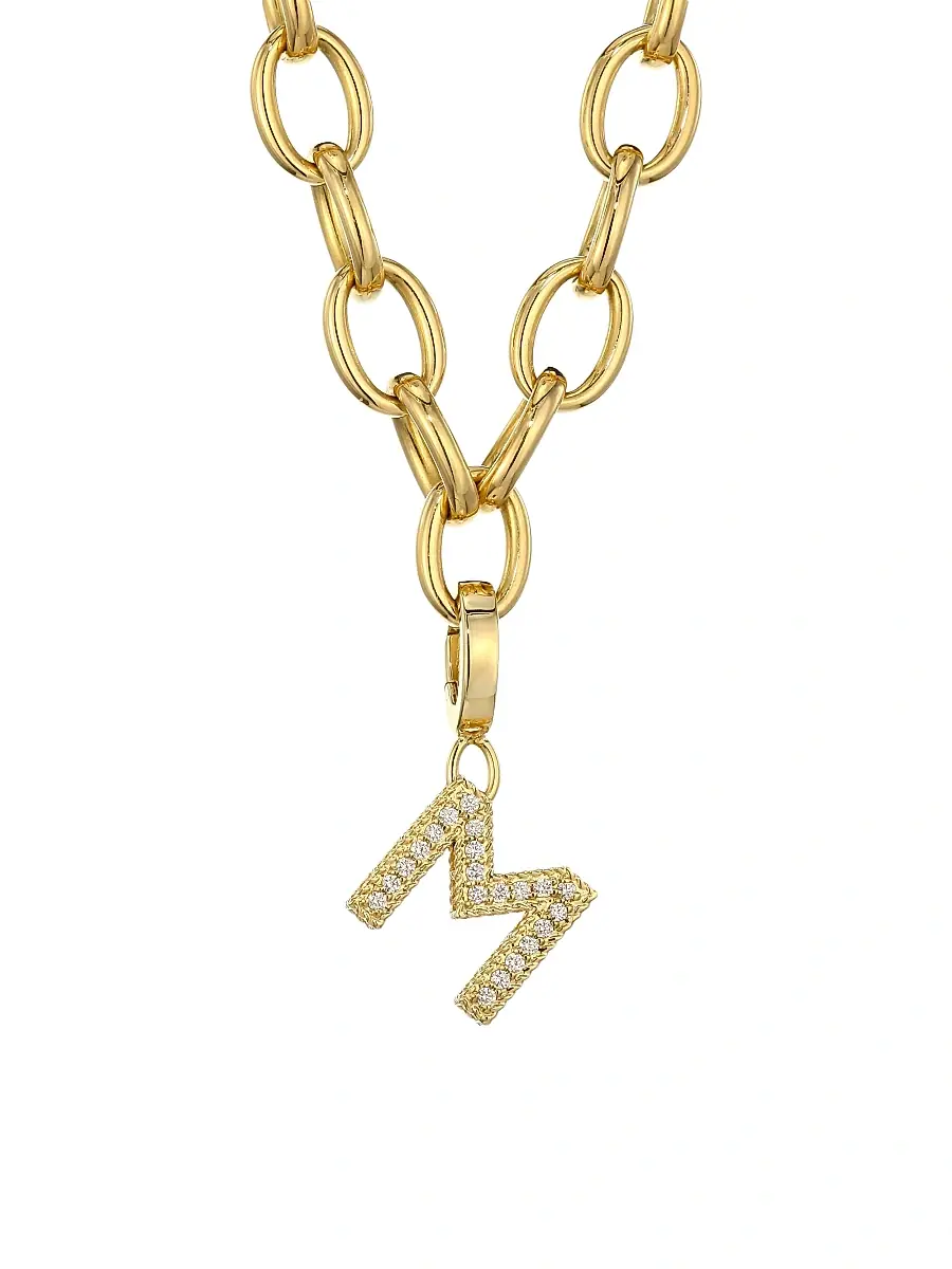 Women's Princess Charms 18K Yellow Gold & Diamond Initial Charm - Initial