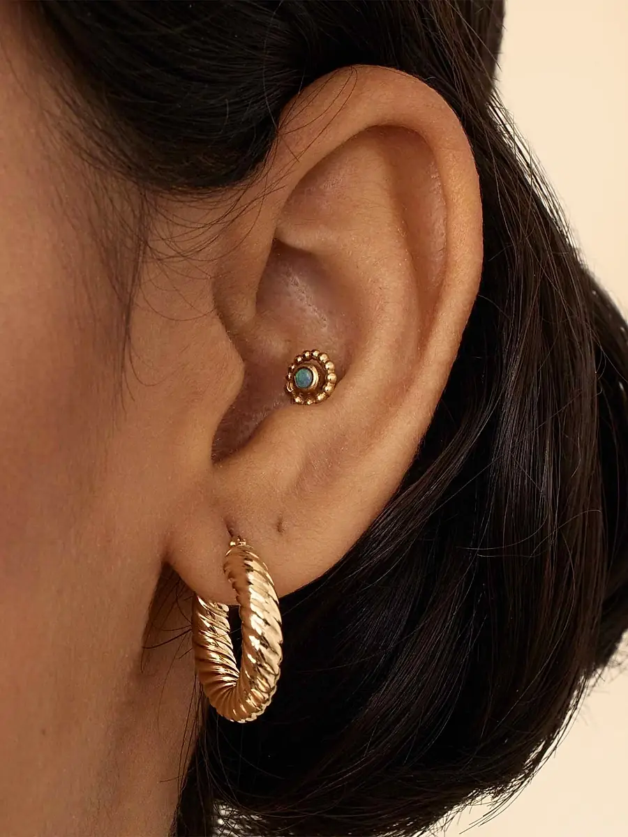 Oradina Women's 14K Yellow Gold Goddess Bold Hoops - Yellow Gold | Thumbnail 3 Oradina Women's 14K Yellow Gold Goddess Bold Hoops - Yellow Gold | Thumbnail 3