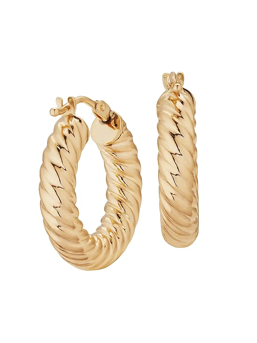 Women's 14K Yellow Gold Goddess Bold Hoops - Yellow Gold