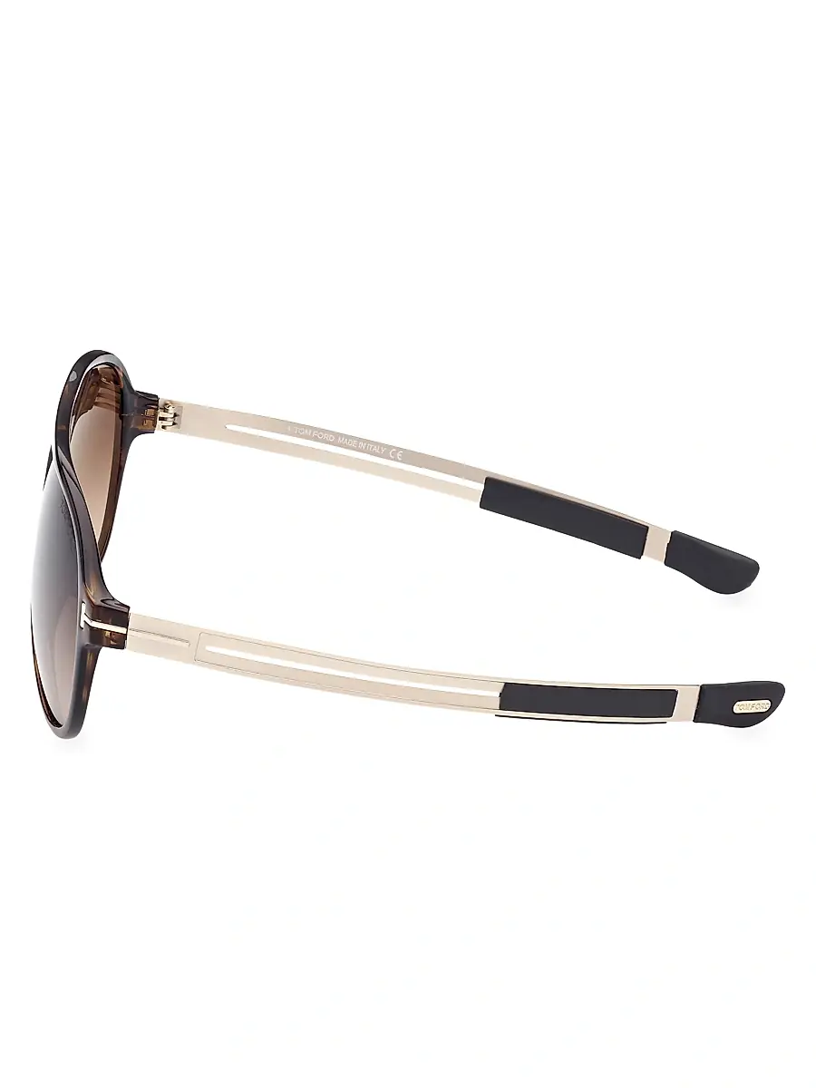 TOM FORD Men's Oscar 60MM Pilot Sunglasses - Havana | Thumbnail 4