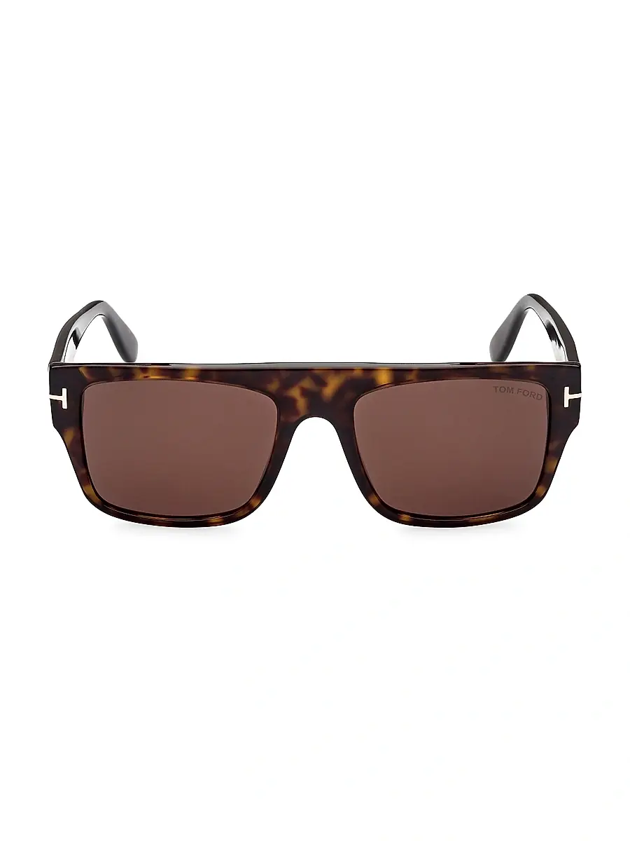 TOM FORD Men's Dunning-02 55MM Rectangular Sunglasses - Shiny Brown | Thumbnail 2 TOM FORD Men's Dunning-02 55MM Rectangular Sunglasses - Shiny Brown | Thumbnail 2