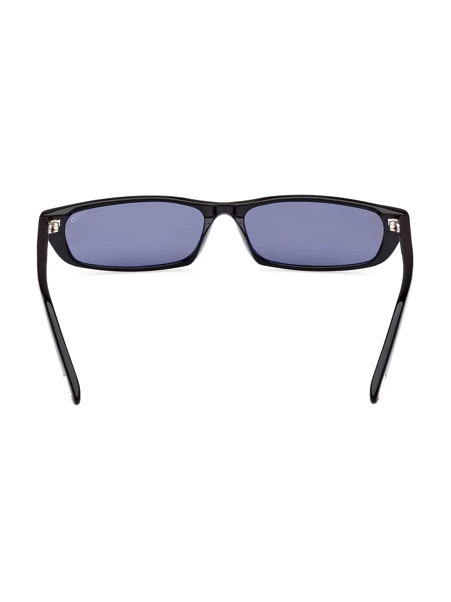 TOM FORD Men's 59MM Rectangular Sunglasses - Shiny Black Smoke | Thumbnail 4