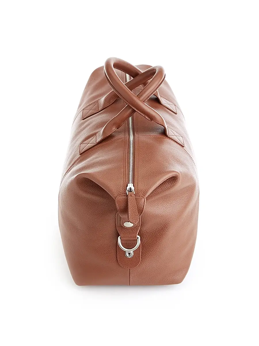 Royce New York Small Pebble Grain Duffel Bag | Thumbnail 3 Royce New York Small Pebble Grain Duffel Bag | Thumbnail 3