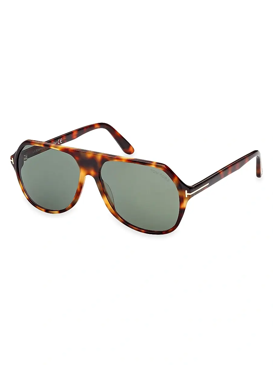 TOM FORD Men's Hayes 59MM Pilot Sunglasses - Black Brown | Image 1 TOM FORD Men's Hayes 59MM Pilot Sunglasses - Black Brown | Image 1