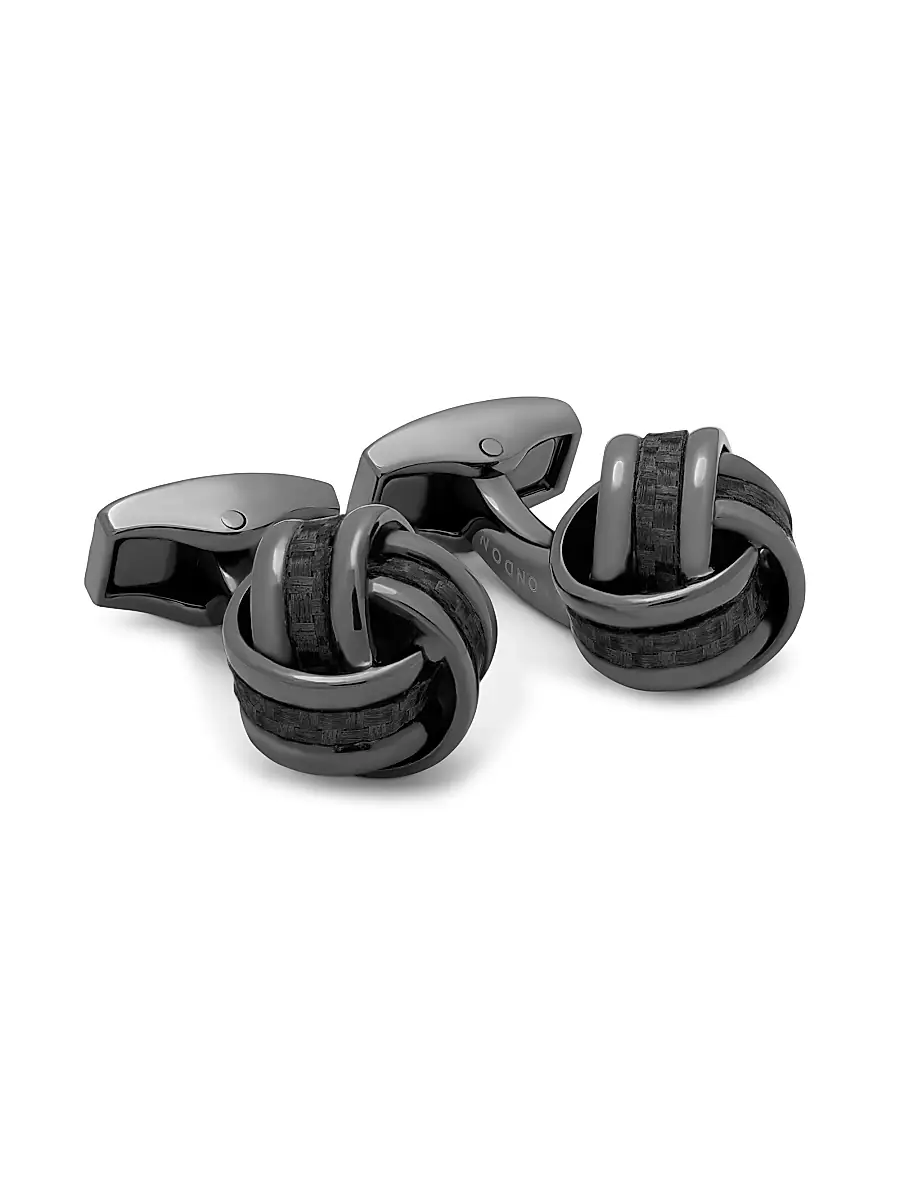 Tateossian Men's Gunmetal Knot Cufflinks - Black | Image 1 Tateossian Men's Gunmetal Knot Cufflinks - Black | Image 1