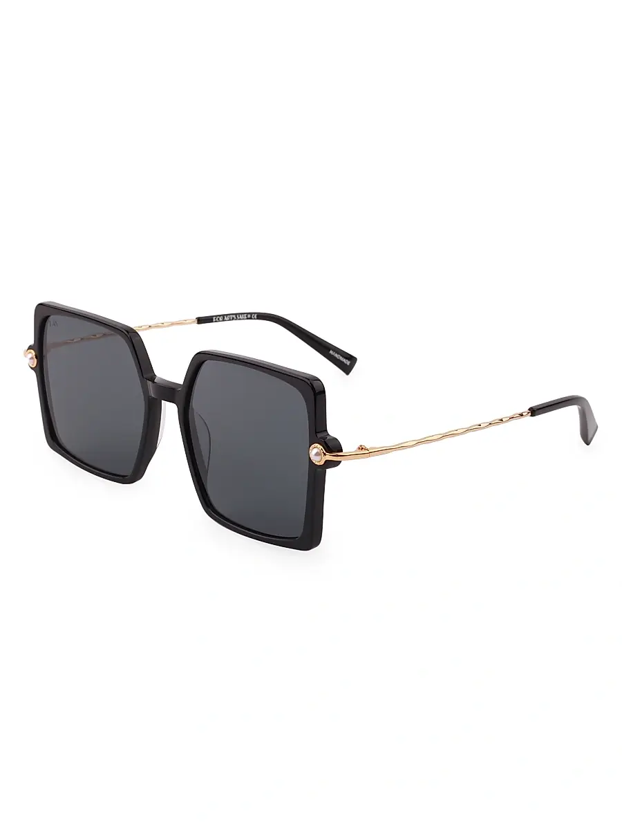 For Art's Sake Women's Moxie Acetate, 18K Gold-Plated & Faux Pearl Sunglasses | Thumbnail 2