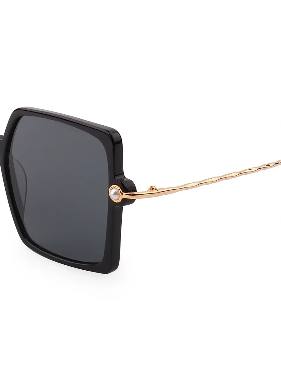 For Art's Sake Women's Moxie Acetate, 18K Gold-Plated & Faux Pearl Sunglasses | Thumbnail 3