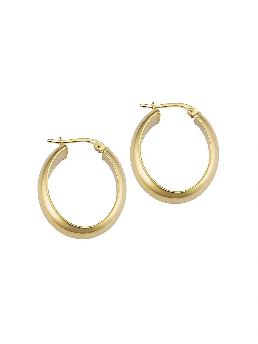Oradina Women's 14K Yellow Gold High Society Oval Hoops - Yellow Gold | Thumbnail 2 Oradina Women's 14K Yellow Gold High Society Oval Hoops - Yellow Gold | Thumbnail 2