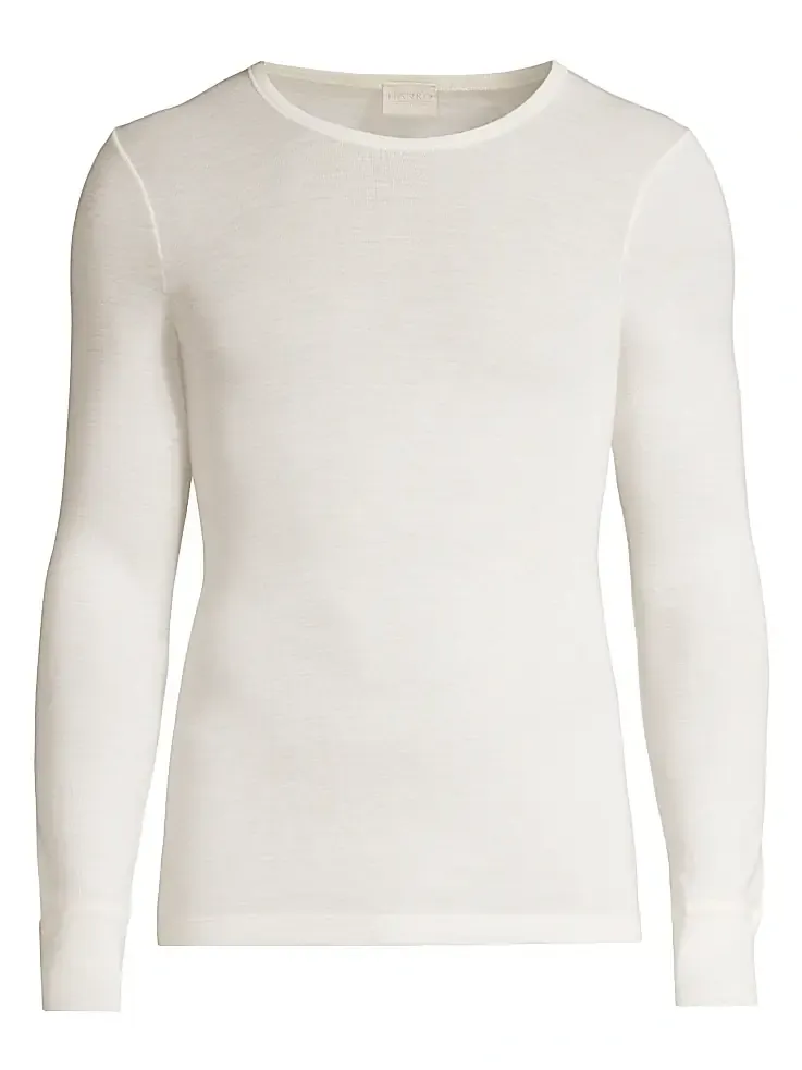 Men's Woolen Silk Long Sleeve Crewneck Tee