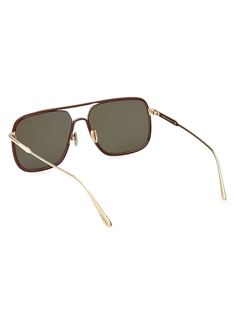 Tom Ford Men's 59MM Pilot Metal Sunglasses | Thumbnail 4