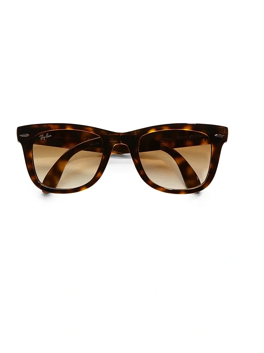 Ray-Ban RB4105 Folding Wayfarer Sunglasses - Tortoise | Image 1 Ray-Ban RB4105 Folding Wayfarer Sunglasses - Tortoise | Image 1