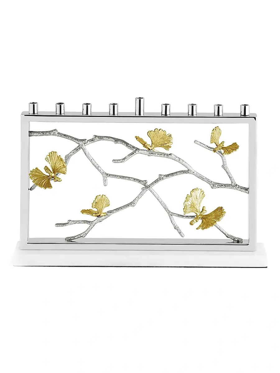 Michael Aram Butterfly Ginkgo Luxe Menorah | Thumbnail 2 Michael Aram Butterfly Ginkgo Luxe Menorah | Thumbnail 2