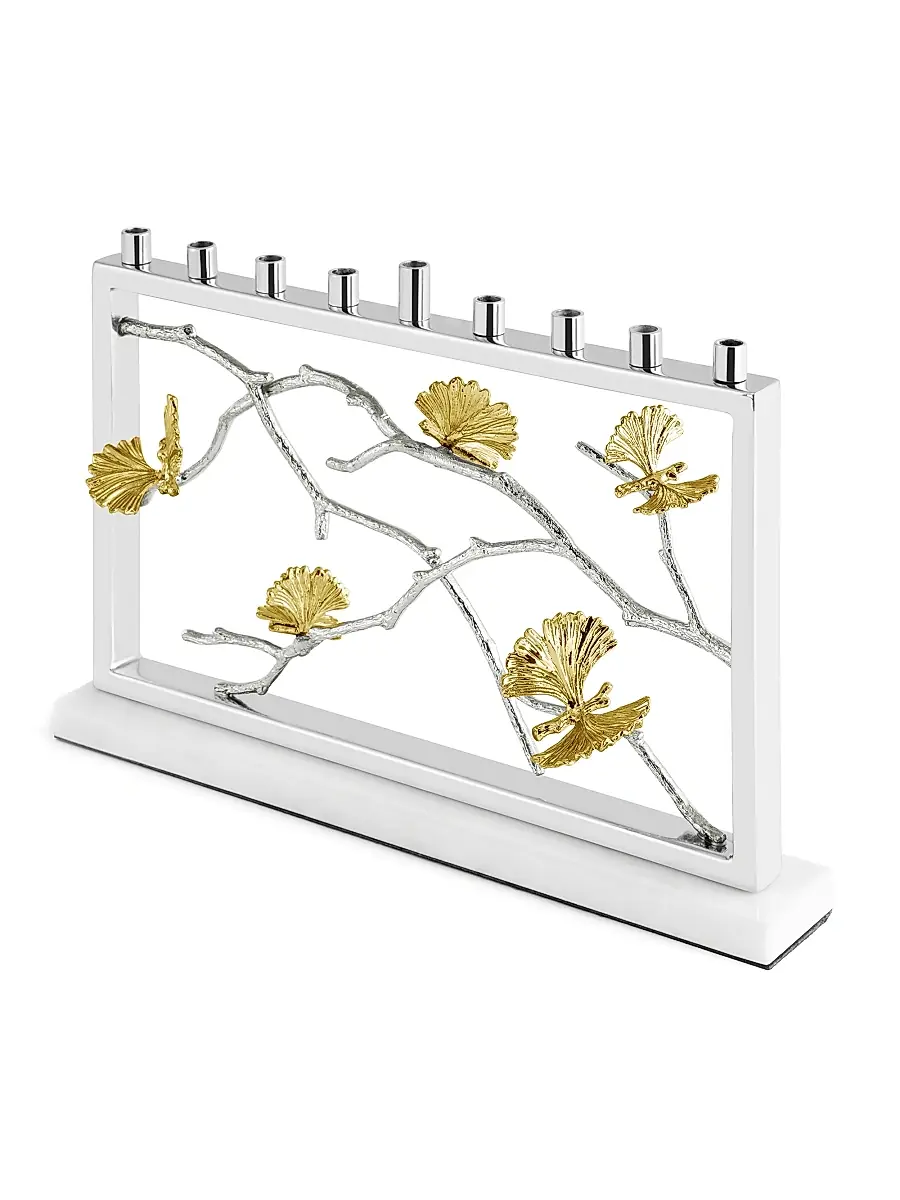 Michael Aram Butterfly Ginkgo Luxe Menorah | Thumbnail 3 Michael Aram Butterfly Ginkgo Luxe Menorah | Thumbnail 3