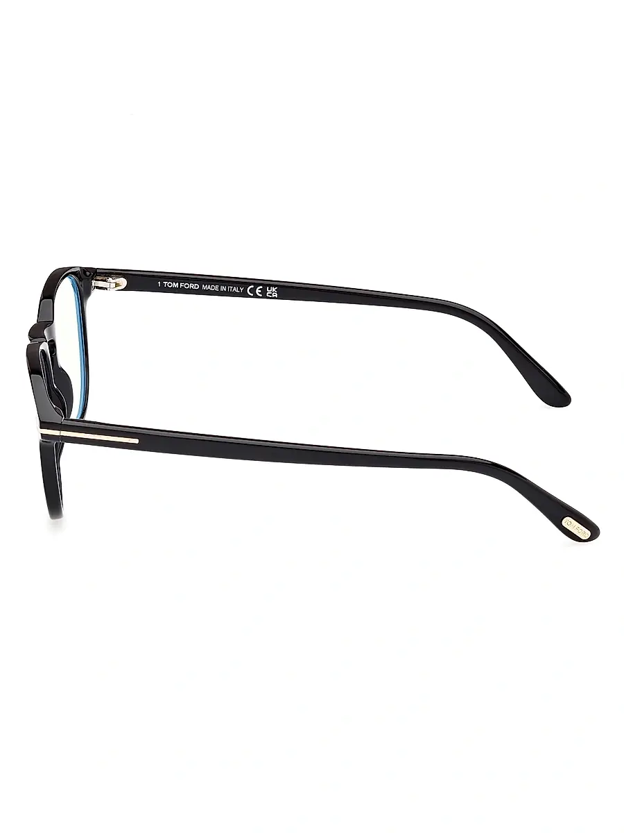 TOM FORD Men's 48MM Square Blue Block Glasses - Shiny Black Blue | Thumbnail 3 TOM FORD Men's 48MM Square Blue Block Glasses - Shiny Black Blue | Thumbnail 3