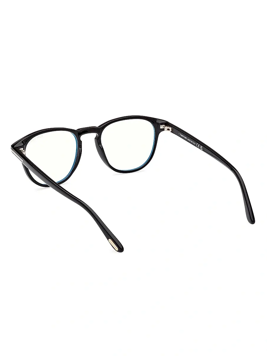 TOM FORD Men's 48MM Square Blue Block Glasses - Shiny Black Blue | Thumbnail 4 TOM FORD Men's 48MM Square Blue Block Glasses - Shiny Black Blue | Thumbnail 4