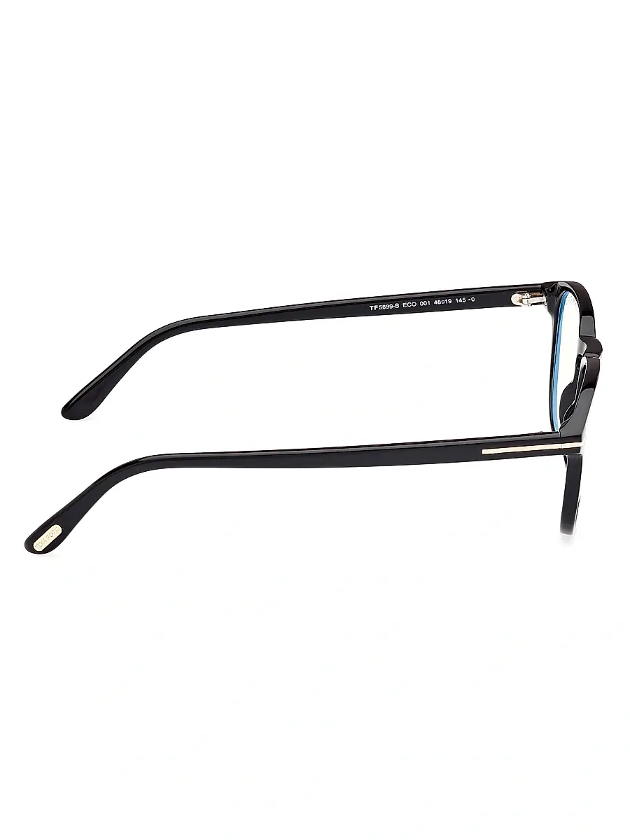 TOM FORD Men's 48MM Square Blue Block Glasses - Shiny Black Blue | Thumbnail 7 TOM FORD Men's 48MM Square Blue Block Glasses - Shiny Black Blue | Thumbnail 7