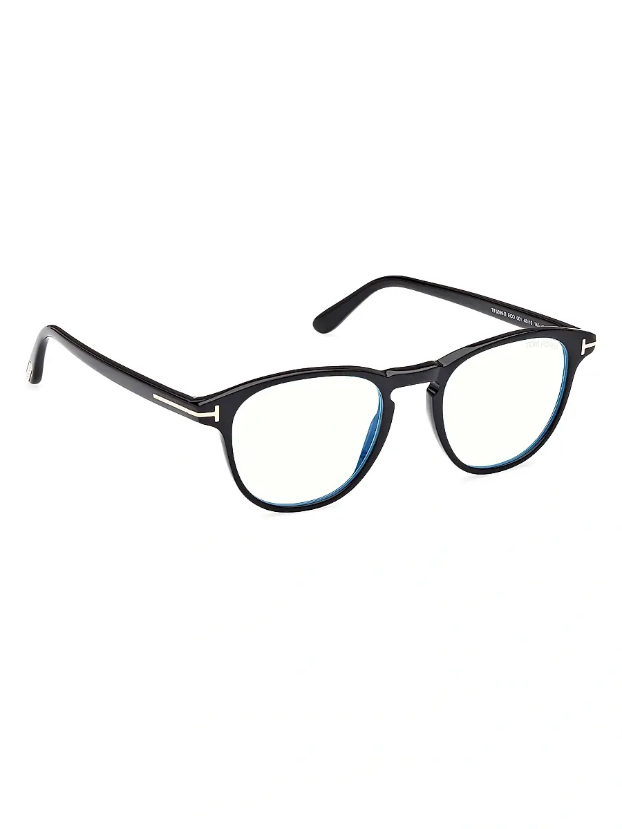 TOM FORD Men's 48MM Square Blue Block Glasses - Shiny Black Blue | Thumbnail 8 TOM FORD Men's 48MM Square Blue Block Glasses - Shiny Black Blue | Thumbnail 8