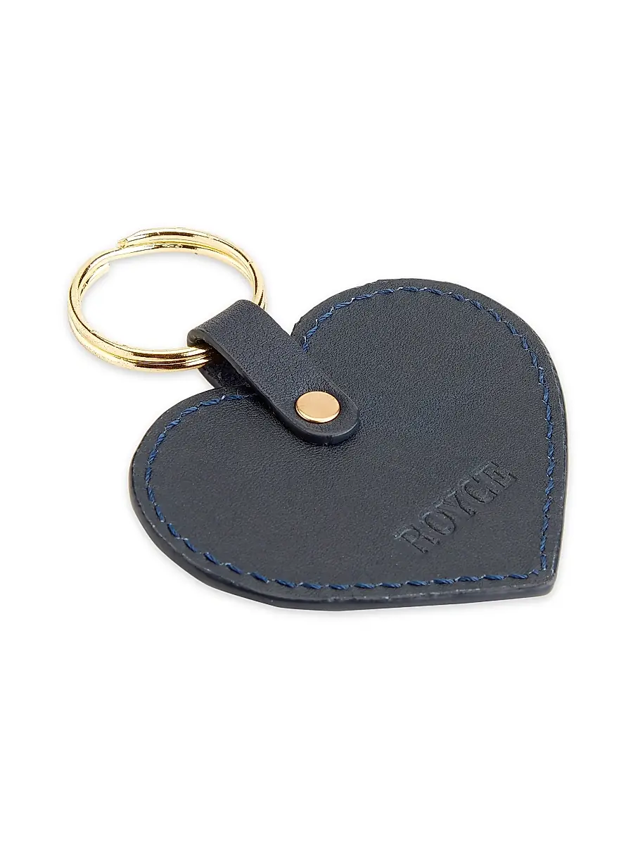 Royce New York Heart Key Fob - Navy | Image 1 Royce New York Heart Key Fob - Navy | Image 1